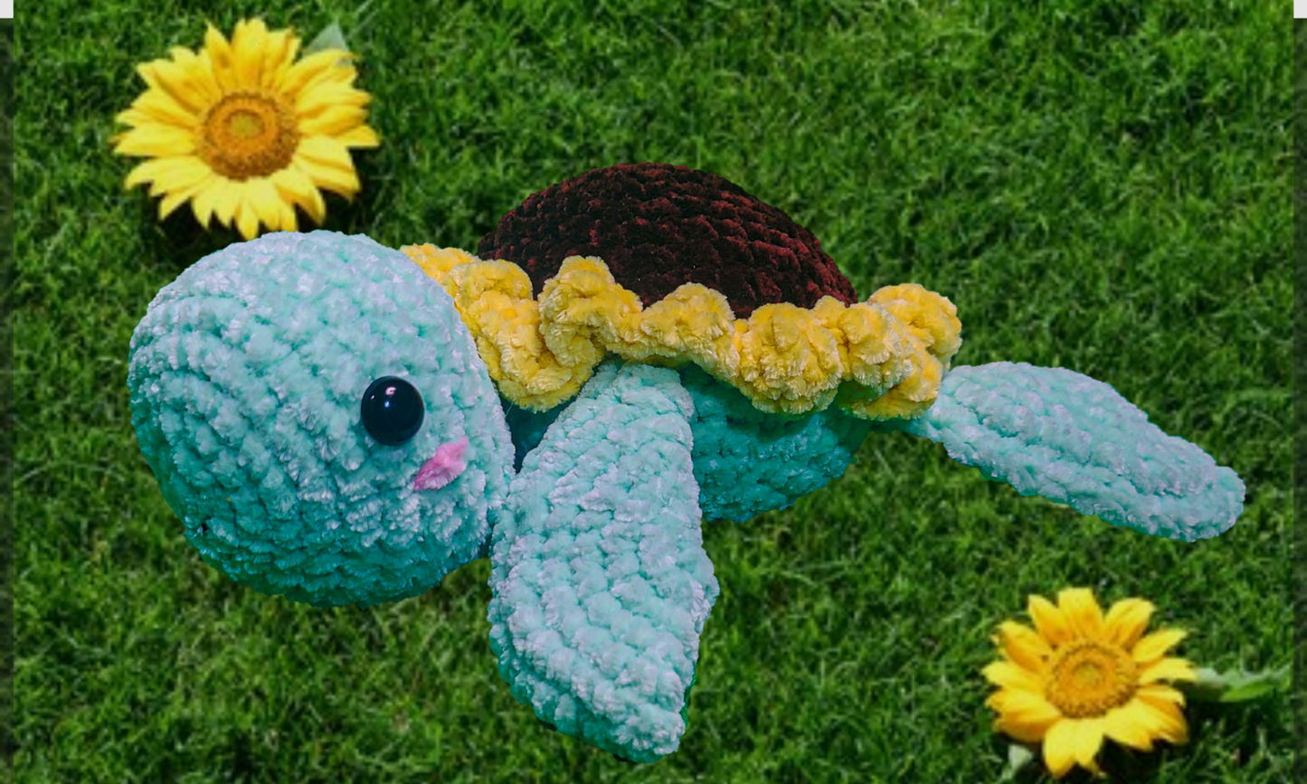 Handcrafted Jumbo Sunflower Turtle